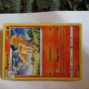 Pokemon regular size Pokemon card rapidash stage1